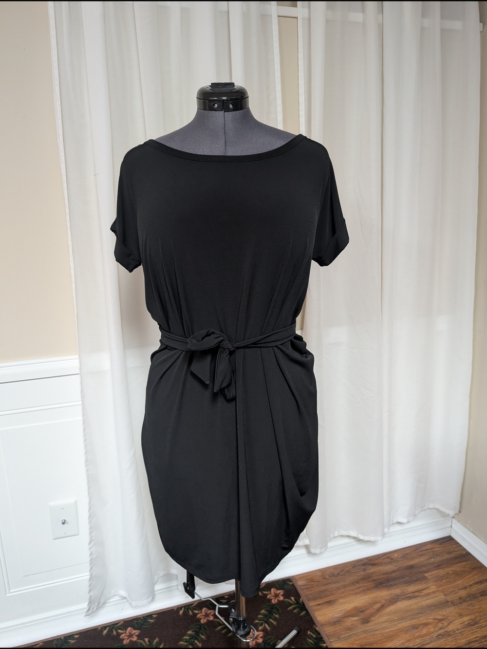 MICHAEL Michael Kors Black Top with Cream Logo Tag
